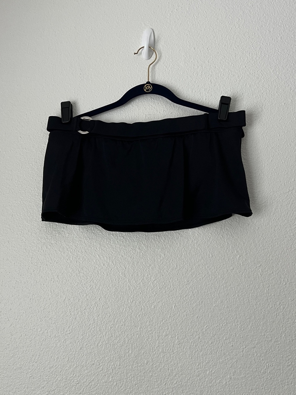 Nike Swim Skirt Black Silver O-Ring Belt Lined Skort Sz 16